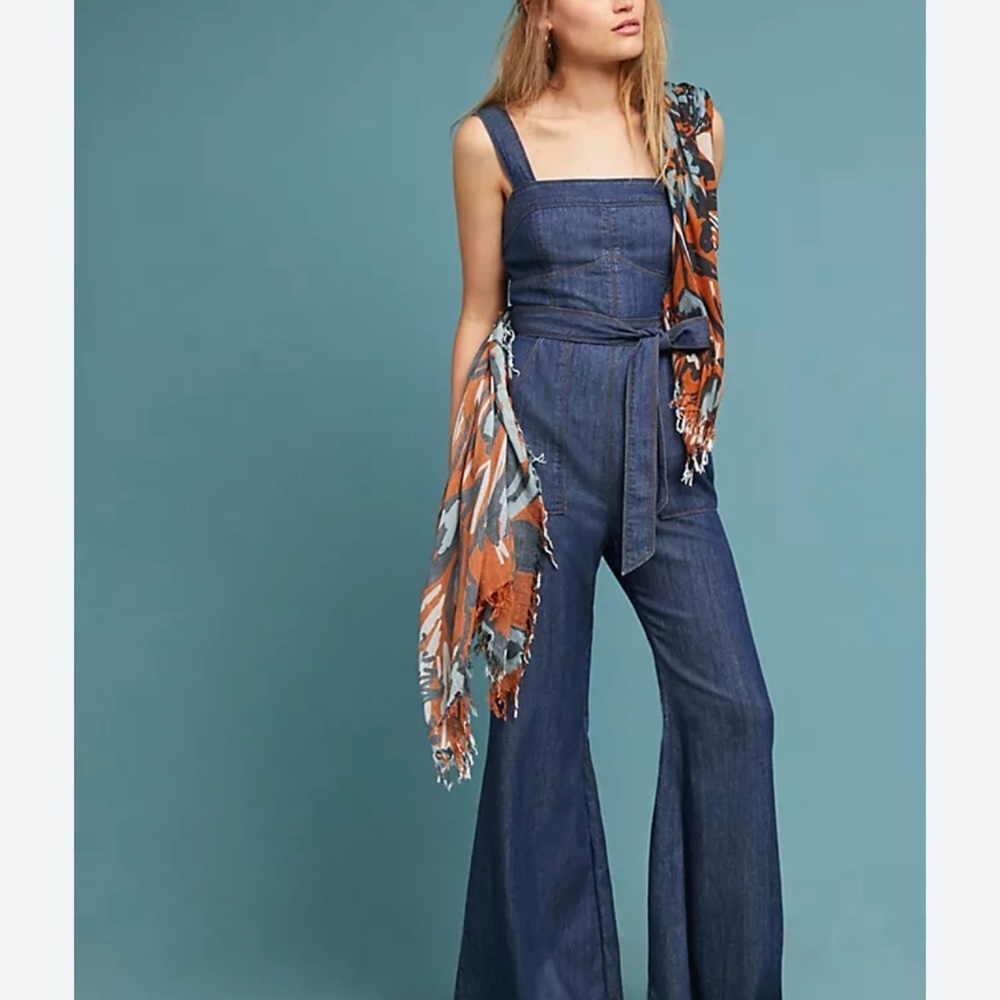 *Like New* Anthropologie Pilcro Wide-Leg Denim Jumpsuit Size 2